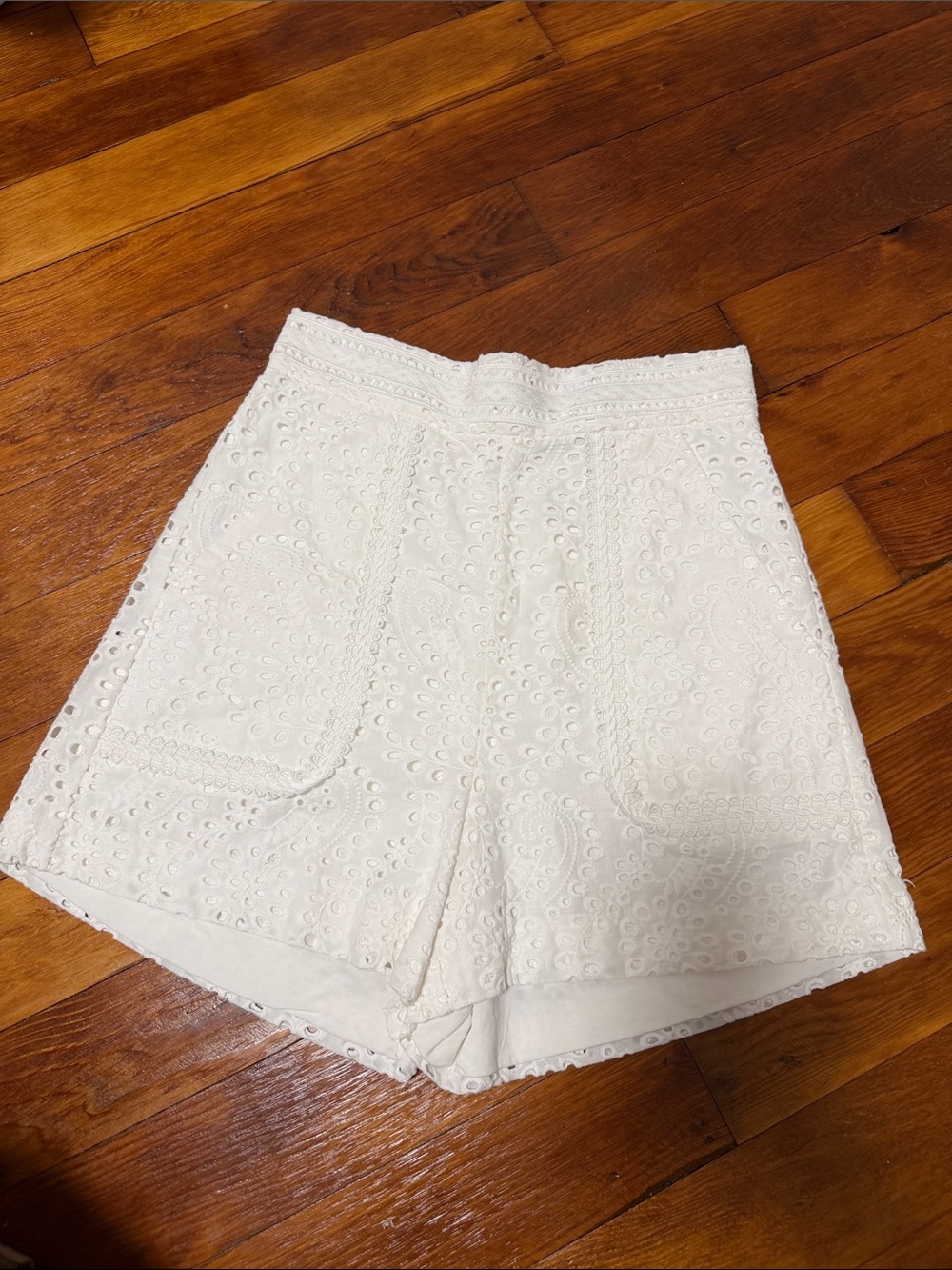 High-Waist White Eyelet Shorts - Feminine Summer Staple